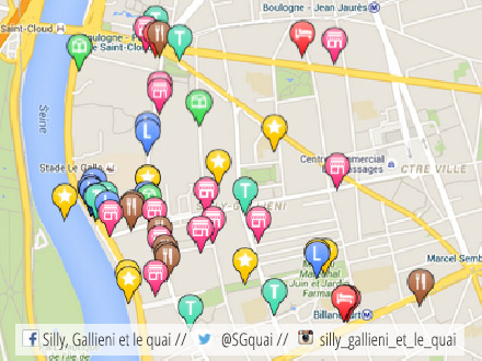 Carte interactive Silly, Gallieni et le quai 