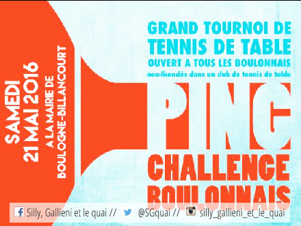 Ping challenge boulonnais à Boulogne-Billancourt @Silly, gallieni et le quai